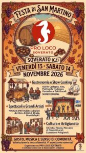 Dal 13 al 14 novembre Soverato celebra San Martino tra enogastronomia, spettacoli e cultura